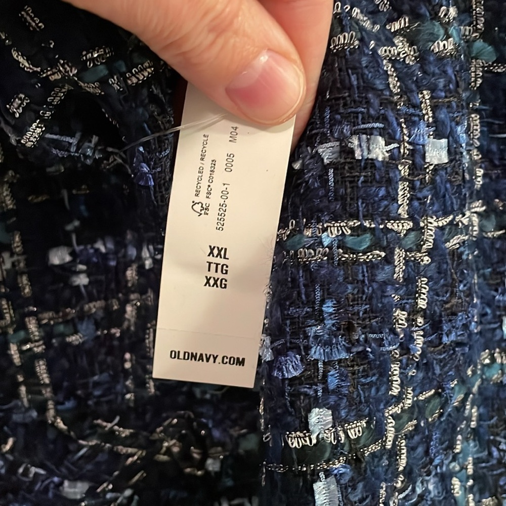 Old Navy tweed jacket cardigan double c inspired size XXL. BNWT! - Picture 3 of 12